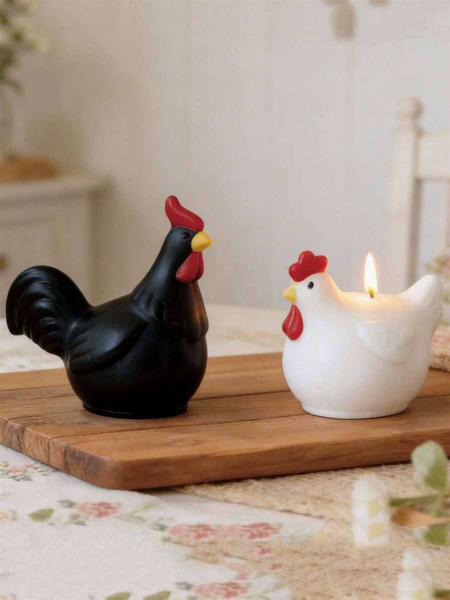 Molde de Silicone DIY 3D para Vela de Galo, Galinha, Pintinho, Molde de Cera, Sabão, Resina para Decoração Doméstica de Fazenda de Animais - molde de silicone branco - Visão 1