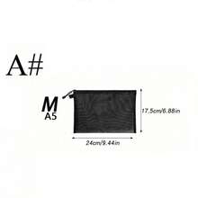 1 件便携式涤纶化妆收纳袋，日常黑色抽绳设计化妆收纳袋，适合户外旅行，波西米亚风，适合假日海滩、浴室收纳、卧室收纳，大容量 - 黑色 - 查看 14
