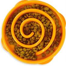 Outward Hound Fun Feeder Slo Bowl U2013 Medium 2u2011Cup Capacity, Slow Feeding, Small To Medium Dogs &Amp; Cats, Non-Slip, Orange, Swirl Pattern - ColorD - 查看 1
