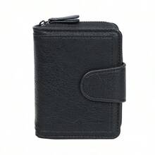 女士短款钱包，复古PU皮革拉链零钱包，高端手拿包 - 彩色 - 查看 15