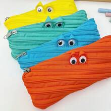 卡通趣味小怪兽拉链铅笔盒，INS一拉创意铅笔袋。趣味文具，减压文具，可爱简约铅笔盒。大容量文具袋，学生用品，返校礼物。 - 拉鍊筆袋 - 查看 4