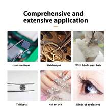 Bộ 6 nhíp chống tĩnh điện chính xác - Dụng cụ bằng thép không gỉ bền bỉ, thích hợp cho sửa chữa điện tử, làm mô hình thủ công, làm đồ trang sức DIY, dụng cụ làm đẹp lông mi. - nhíp - Xem 11