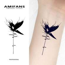 Hình xăm tạm thời AMIFANS hình bướm và nhịp tim, hình xăm bán vĩnh viễn, giữ được 1-2 tuần, hình xăm lâu trôi, hình xăm nước ép, hình xăm chân thực, hình xăm lãng mạn, hình xăm giả, chống thấm nước, hình xăm trông như thật, hình xăm thiết kế độc đáo, hình xăm trái cây, hình xăm từ thực vật. - màu đen - Xem 1