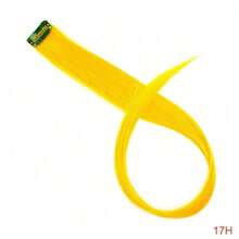 1pc Heat-Resistant Synthetic Long Straight Hair Extension Clip-In, Y2K Style Highlighted Side-Swept Bangs Hair Piece - Multicolor - View 38