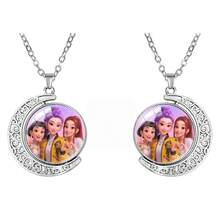 Crescent Moon Gemstone Necklace, KPOP Idol Group Reversible Pendant, Elegant Couple Accessory - Multicolor - View 14