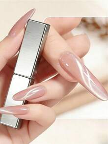 2件套猫眼磁铁套装，丝带磁铁，法式猫眼凝胶指甲油磁铁，美甲工具，猫眼磁铁，方形磁铁棒，美甲效果 - 彩色 - 查看 4