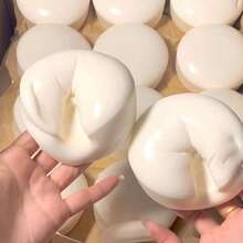 1pc White Super Soft Milky Yogurt Cake Slow Rebound Squeeze Stress Relief Toy, Soft Squishy Bread Cake Squeeze Toy With Slow Rising Sensory Stress Relief Toy, Suitable For Adult Relaxation Gift, Soft And Cute Toy, Relieve Anxiety, Stress Relief Toy, Perfect Gift For Holidays, Birthdays, Christmas And Parties. - White - View 2
