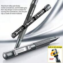 12 in 1 Precision Screwdriver Set, Pen Style Portable Repair Tool with 12 High Precision Bits, Non‑Slip Metal Handle for Phone, Watch, Glasses, Tablet, Game Console and Electronics - 13合1便攜式拆裝工具套裝 - 查看 2