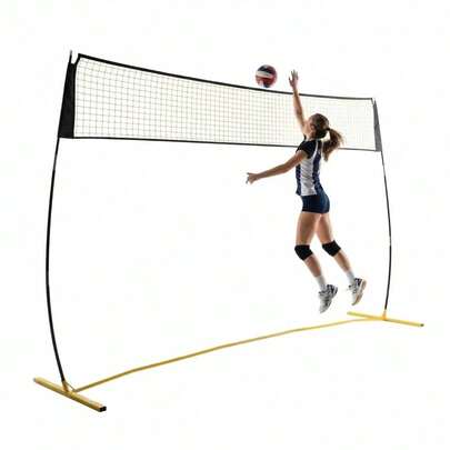 Portable Volleyball Training Net 8x11 FT, Adjustable Height 6.5–8 FT Practice Net With Carry Bag For Backyard Gym Court