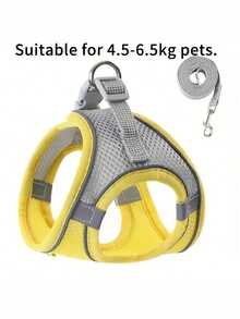 Bộ dây dắt và đai đeo cho mèo (1 món) chống thoát hiểm, phản quang, dành cho mèo, chó nhỏ, thoáng khí, dùng để dắt chó con đi dạo, phụ kiện thú cưng. - Nhiều màu - Xem 15