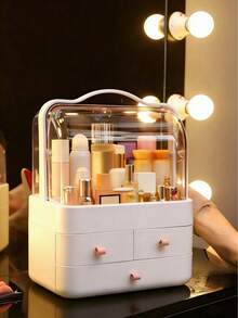 化妆品、护肤品和珠宝收纳盒，大容量抽屉式桌面整理盒，外观高端 - 彩色 - 查看 2