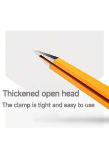 1pc Stainless Steel High Precision Eyebrow Tweezers, Suitable For Eyebrows, Fine Hair And Mustache. Adopting Ultra-Thin Flat Head Design, Perfect Trimming Tool For Home And Salon Use. - Multicolor - View 10