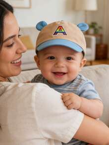 Mũ lưỡi trai trẻ em 26 chữ cái dễ thương có tai, mũ điều chỉnh được, kiểu dáng thường ngày cho bé trai và bé gái. - màu xanh da trời kaki - Xem 3