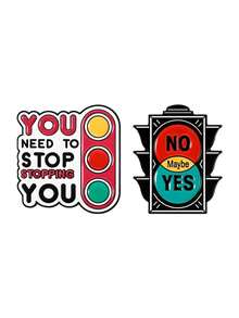 1 Bộ ghim cài áo hình đèn giao thông tráng men "Không", "Có thể", "Có", "Bạn cần dừng lại, hãy dừng việc cài ghim của bạn lại", món quà trang sức đầy cảm hứng dành cho bạn bè. - Nhiều màu - Xem 11