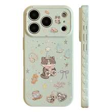 GUCADI 1pc Soft Plush Cat Apple 17/17 Pro Max Phone Case, Cartoon, Cute, Creative, Geometric, Korean Style, Niche, Ins Style - Iceland Blue - View 7