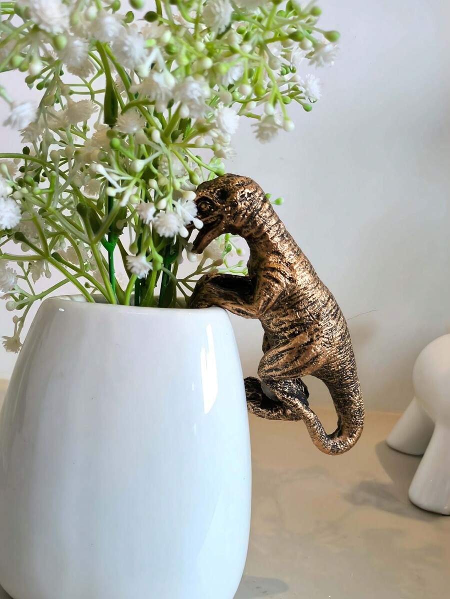 1pc Dinosaur Resin Planter - Multifunctional Resin Hanging Decor Suitable For Garden, Patio, Fish Tank And Bookshelf - Perfect Choice For Home And Room Decor, Also An Ideal Gift For Halloween, Christmas, Easter, Thanksgiving And Mother's Day