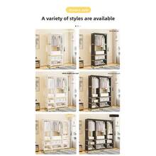 1 pieza Perchero de ropa multifuncional, soporte de percha de ropa sencillo, organizador de armario de pie para dormitorio, anti-polvo - Multicolor - Ver 8