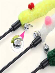 Interactive Cat Toy - Soft Plush Cat Teaser Wand, Suitable For Kitten Play, Pet Entertainment & Exercise Supplies - Multicolor - View 6