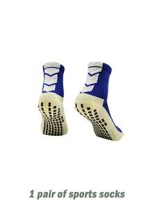 男士足球/运动袜，中筒长度，防滑点状毛巾底，透气，适合跑步、篮球、训练、运动，速干 - 彩色 - 查看 8