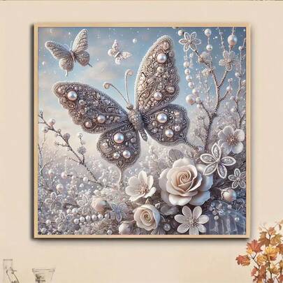 5D Diamond Painting Kit - Landscape Theme, Includes Butterfly & Rose Pattern, Round Diamond Beads & Vibrant Colors, Suitable For Home/Office Wall Decor, Halloween & Christmas Gifts, Office Decoration, Holiday Art, Delicate Handcraft, DIY Creative Combo, Must-Have For Holiday Shoppers, Ideal For Home Decor Enthusiasts