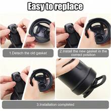 6pcs Lid Gasket Strada Flip Shaker Cup Bottle Accessories Parts, 2 Sizes Silicone Seal Ring  Strada Flip Shaker 24 Oz 28 Oz(Gray) - Default - View 5