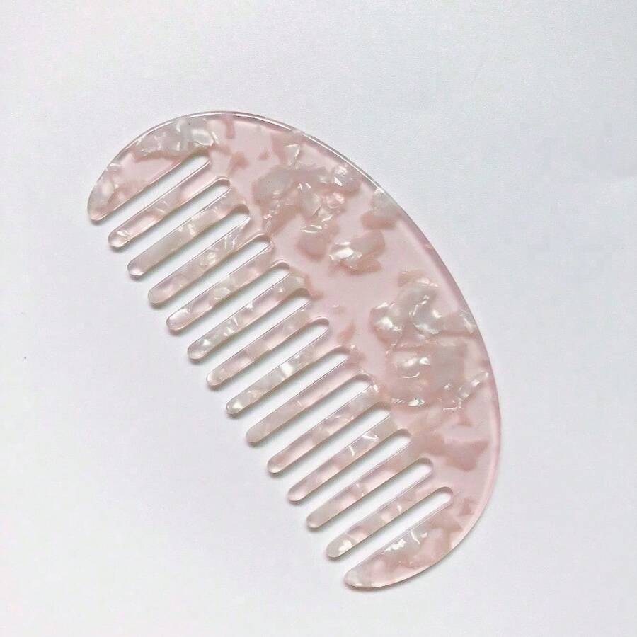 Acetate Board Geometric Comb Simple Hair Comb Retro Cute Temperament Semi-Circular Hair Comb - Pink - View 1