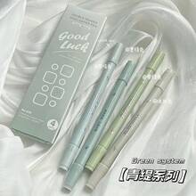 漸層雙頭螢光筆套組 高品質彩色螢光筆 適合標記與手帳記錄 適合學生返校使用 - 青緹色系[4支/盒] - 查看 13