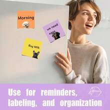 2/4/9包可爱狗狗便签套装 | 卡哇伊柯基犬、法国斗牛犬、金毛寻回犬、喜乐蒂牧羊犬图案便签，适合学生计划本，卡通动物文具礼品，方形纸 - 彩色 - 查看 6