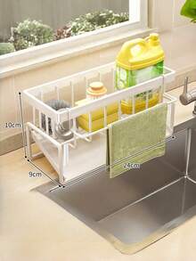 1个多色可伸缩厨房水槽收纳架，带沥水盘和清洁用品架。扩展厨房空间的必备品。非常适合租房者增加厨房收纳空间。 - 彩色 - 查看 6
