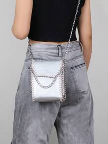 2026 Spring/Summer Fashion New Handbag, Mini Large Capacity Phone Bag, Lightweight Casual Portable Punk Style Niche Design Handmade Drawstring Chain Y2K Shoulder/Crossbody Small Bag - Multicolor - View 7