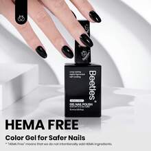 Beetles 15ml Hema Free Black Gel Polish – Silent Charm Audrey Color Long-Lasting Soak Off UV LED Glossy Manicure DIY Nail Art - 15Ml Hema-Free Silent Charm - 查看 2
