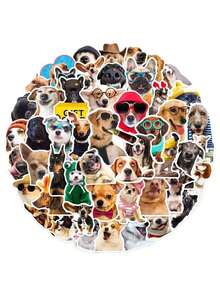 1set 50pcs Cute Dog Stickers, Waterproof Graffiti Decals For Laptop, Phone Case, Guitar, Helmet Back To School - 多色 - 查看 2