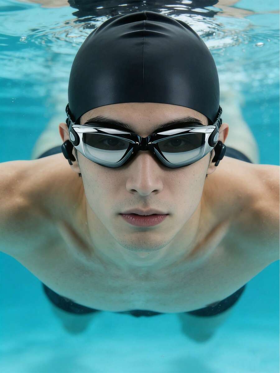5件套成人游泳装备套装,包括泳镜、泳帽、鼻夹和耳塞,防止进水,专业游泳配件套装,适合成人,防水防漏,适用于海滩、湖泊和游泳池派对,2026夏季流行训练套装,配有鼻夹和耳塞,舒适的游泳必备品! - 多色 - 查看 1