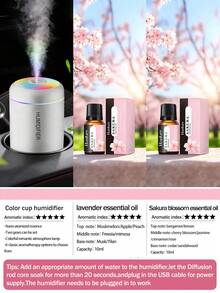 USB香薰加湿器,冷雾加湿,带LED灯,迷你加湿器,香薰雾化器,黑白两色可选,持久清新空气,适用于汽车、卧室、办公室、浴室、客厅、书桌等场所——馈赠佳品,另有6种不同精油可选。 - 加濕器組合 - 查看 31