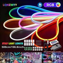 Tira de luz LED neón RGB alimentada por USB - Cambio de color, regulable, con control remoto, adecuada para dormitorio, TV, resistente al agua IP65, decoración de caravana - RGB - Ver 13