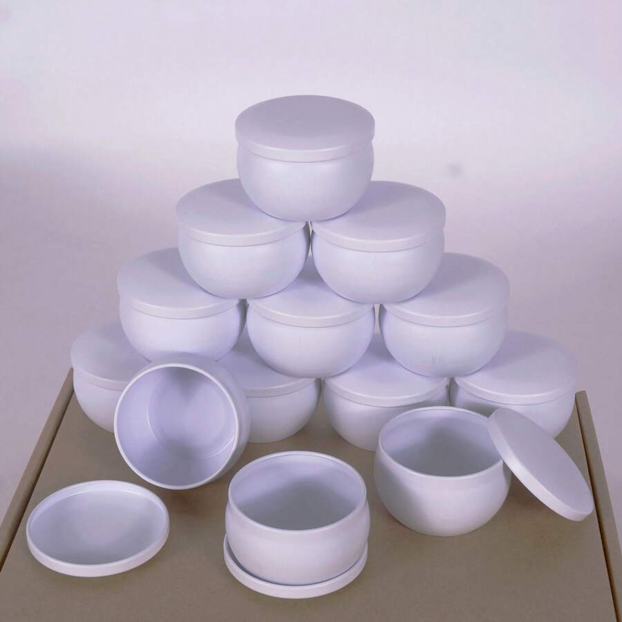 53pcs/8sets White Candle Holder Set Includes Empty Jars, Suitable For Muslim Festivals, Easter Gifts, Boho Style Home Decor For Bedroom, Bathroom, Wedding, Birthday Party, Jewelry Box
