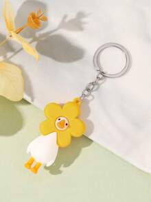 1个鹅形钥匙扣，卡通白鹅汽车钥匙链，情侣包包挂件 - 彩色 - 查看 3