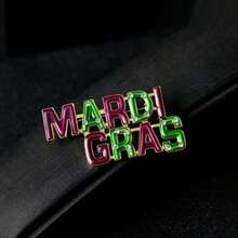 New European And American Style English Letter Alloy Brooch, Minimalist Personalized Letter Brooch, Casual Zinc Alloy Brooch, Suitable For All Year Round, Essential Gift - Purple - View 4