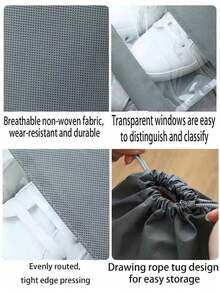 10pcs Shoe Storage Bag Wardrobe Organizer Non-Woven Shoe Bag Travel Handbag Waterproof Bag Clothing Classification Bag, Storage Bag, Travel Essentials,Clothing Storage Bag,Shoes Bag,Packing Cubes,Under Bed Storage - View 7