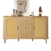 This Modern Style Sideboard, Equipped With Drawers, Shelves And Wood-Effect Metal Legs, Is A Versatile And Essential Piece Of Living Room Furniture. - Camel - View 6