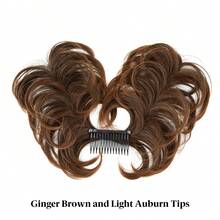 Moño Sintético Despeinado con Peineta Lateral, Postizo Ondulado Natural, Versátil y Ajustable para Mujer VJ6L - 2T30 - Ver 13