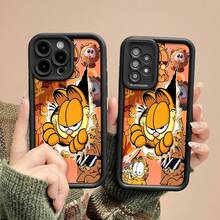 Collage de  naranja con varias expresiones.funda de teléfono Fundas compatibles con ,Apple,VIVO,OPPO,,, y Honor.Fabricadas en silicona TPU,ofrecen protección contra golpes y caídas. - Negro - Ver 4