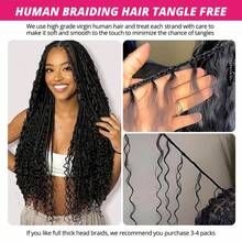 Deep Wave Human Braiding Hair 45g 1 Bundle/Pack Deep Curly Bulk Human Braiding Hair For Boho Braids No Weft Real Human Brown Braiding Hair Extensions For Micro Braids - S2 - 查看 6