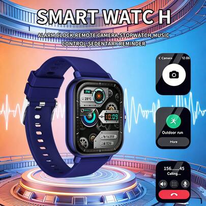 全新升级智能手表，配备可更换马卡龙色表带、多种运动模式、音乐控制、遥控拍照、无线通话、可自定义表盘、180mAh 锂离子电池、1.83 英寸全触控屏，男女皆宜的多功能智能手表