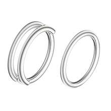 1件/2件装低过敏性不锈钢耳骨耳环套装，男女通用，轻巧18G双平行鼻环鼻中隔环耳廓环耳垂耳骨环耳屏耳骨饰品8毫米 - 雙環 - 查看 6
