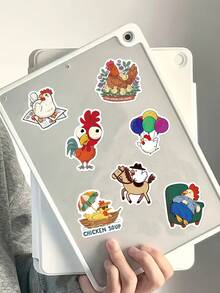 50pcs Cartoon Chicken Doodle Stickers Cartoon Animal Stickers Skateboard Phone Case Luggage Stickers - A - View 5