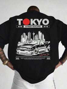 Men's Fashionable Loose-Fit Printed Short-Sleeve T-Shirt | Exquisite Design | Summer Essential | Easy To Match, Showcasing Your Style. - Black - View 6