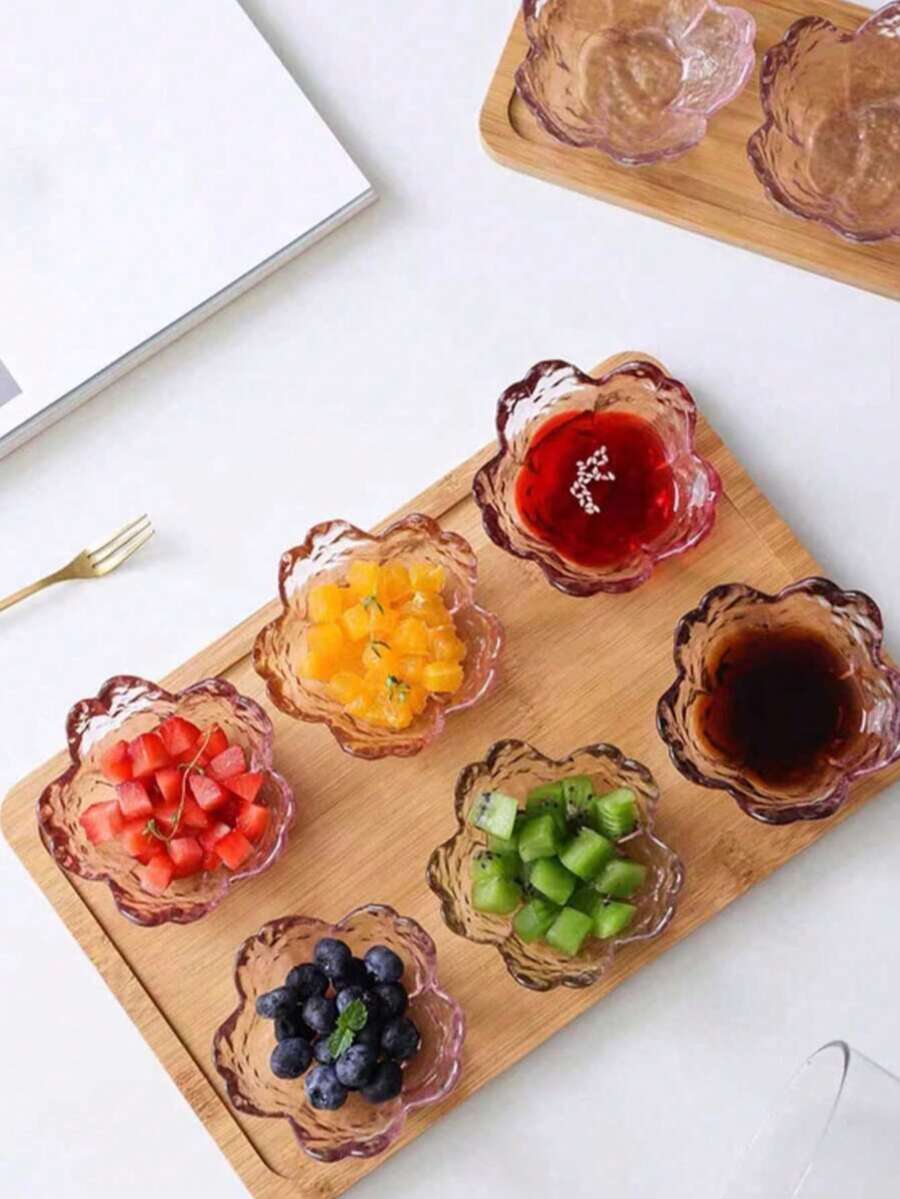 1/5/10-Piece Sakura Sauce Dish Set Pink Cherry Blossom Crystal Plastic Appetizer Plates, Dipping Bowls, Tasting Plates, Serving Dishes, Seasoning Dishes, Small Bowls, Ice Cream Snack Soy Sauce Seasoning Dishes Suitable For Kitchen Use - Multicolor - View 1