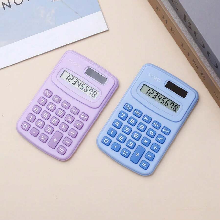 Cool And Cute Calculator With 8-Digit LCD Screen For Office And Student Use J2UM - Azul - View 1