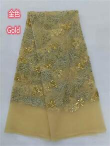 2026 High-Quality Fashion Elegant French Embroidered Handmade Beaded Lace Fabric With Sequins, African Nigerian Wedding Party Material, 5 Yards/1 Yard - A - View 5